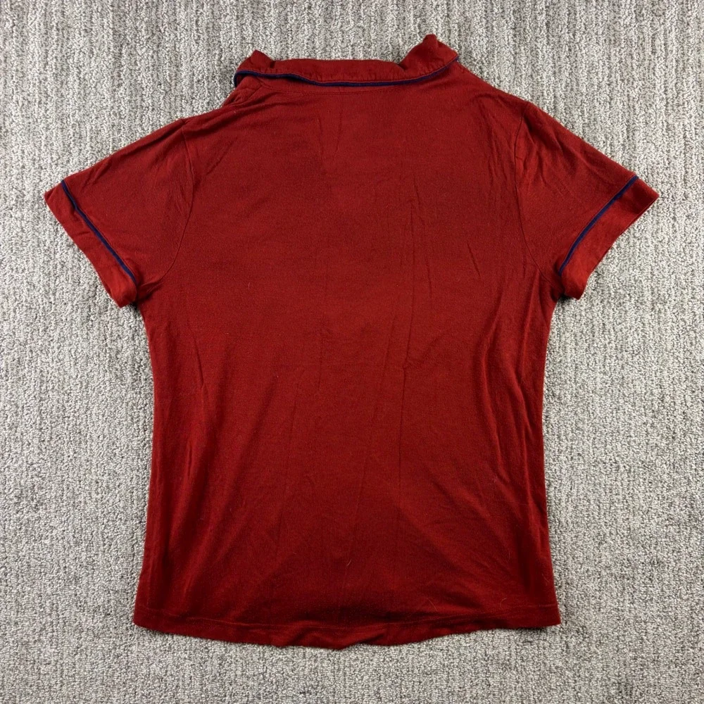 Chicano‎ Omalleo Pajama Set Women's Small Red Blue Trim Lounge Sleepwear